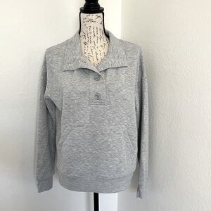 Stars Above Grey Quilted Button Down Sweater